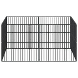 vidaXL Dog Playpen 8 Panels Black Galvanised Steel