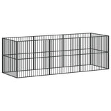 vidaXL Dog Playpen 8 Panels Black Galvanised Steel