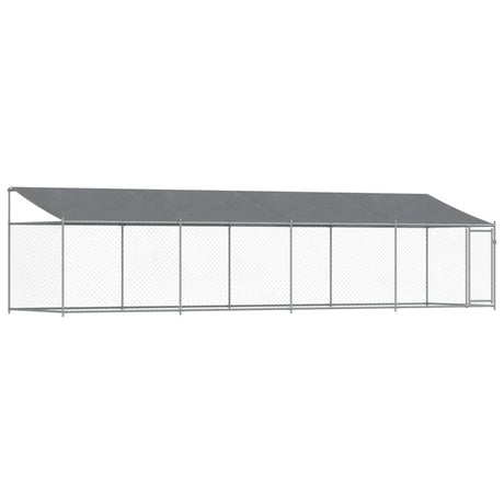 vidaXL Dog Cage with Roof and Door Grey 8x2x2 m Galvanised Steel