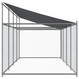 vidaXL Dog Cage with Roof and Door Grey 8x2x2 m Galvanised Steel