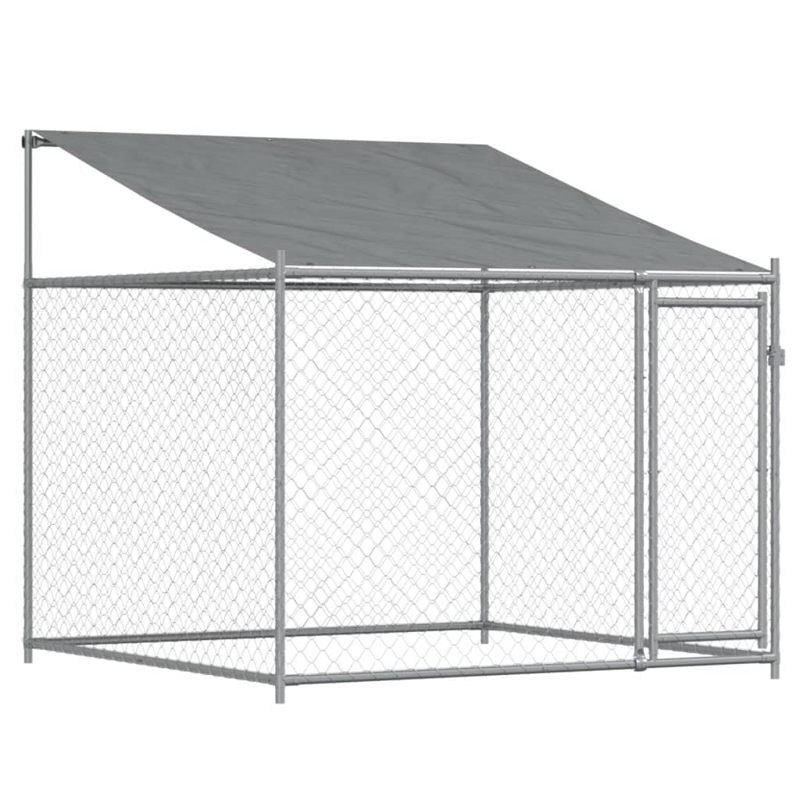 vidaXL Dog Cage with Roof and Door Grey 8x2x2 m Galvanised Steel