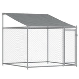 vidaXL Dog Cage with Roof and Door Grey 8x2x2 m Galvanised Steel