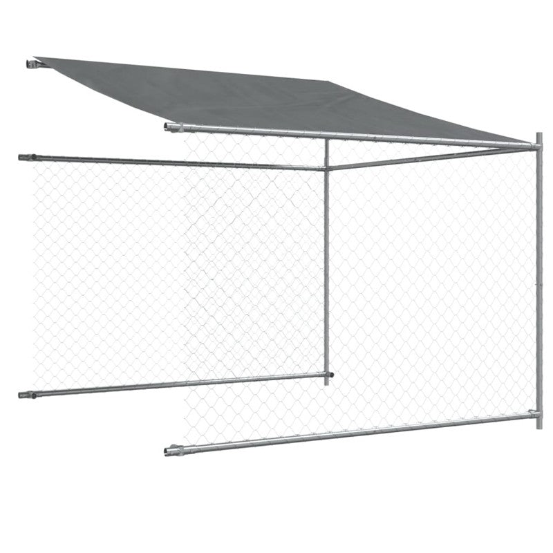 vidaXL Dog Cage with Roof and Door Grey 8x2x2 m Galvanised Steel