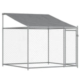 vidaXL Dog Cage with Roof and Door Grey 12x2x2 m Galvanised Steel