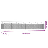 vidaXL Dog Cage with Roof and Door Grey 12x2x2 m Galvanised Steel