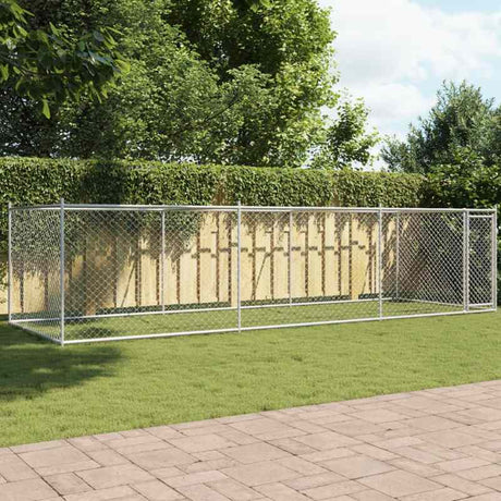 vidaXL Dog Cage with Door Grey 6x2x1.5 m Galvanised Steel