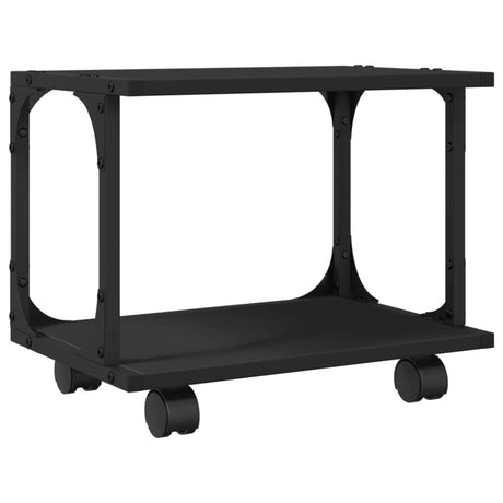 vidaXL Printer Stand 2-Tier Black 41x28x33.5 cm Engineered Wood