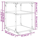 vidaXL Printer Stand 3-Tier Black 43x48x64 cm Engineered Wood