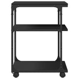 vidaXL Printer Stand 3-Tier Black 43x48x64 cm Engineered Wood