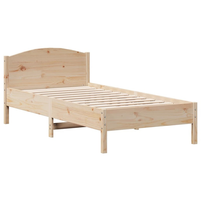 vidaXL Bed Frame without Mattress 75x190 cm Small Single Solid Wood Pine