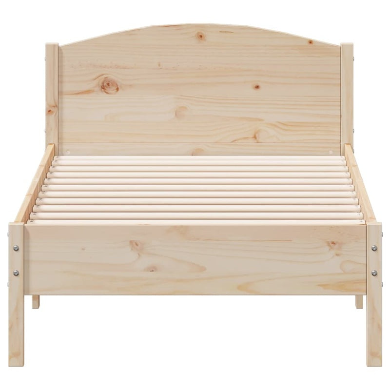 vidaXL Bed Frame without Mattress 75x190 cm Small Single Solid Wood Pine