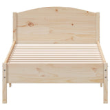 vidaXL Bed Frame without Mattress 75x190 cm Small Single Solid Wood Pine