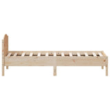 vidaXL Bed Frame without Mattress 75x190 cm Small Single Solid Wood Pine