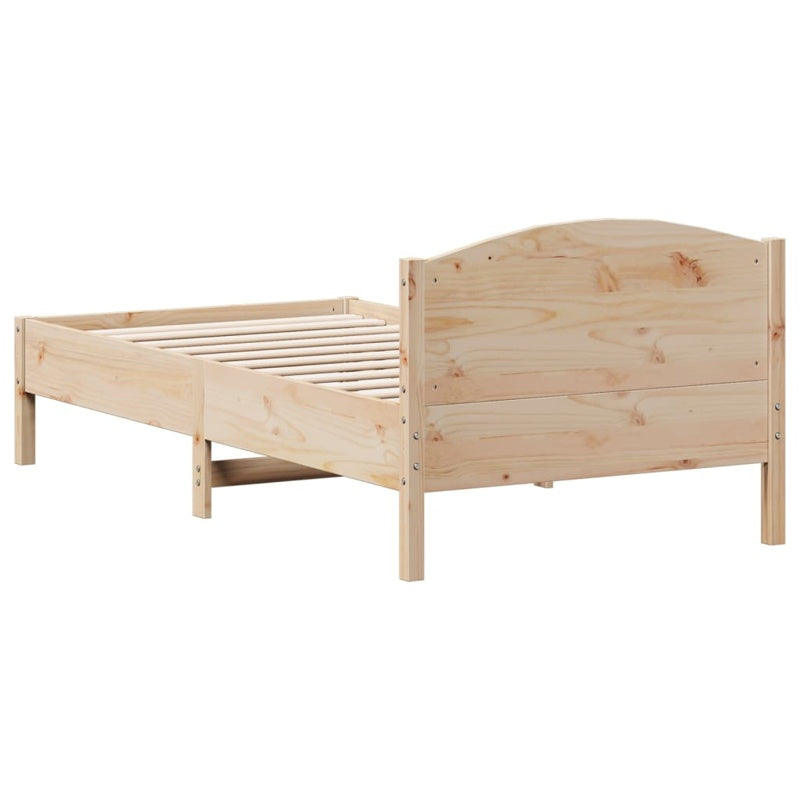 vidaXL Bed Frame without Mattress 75x190 cm Small Single Solid Wood Pine