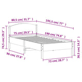 vidaXL Bed Frame without Mattress 75x190 cm Small Single Solid Wood Pine