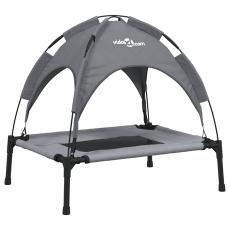 vidaXL Dog Bed with Canopy Anthracite Oxford Fabric and Steel