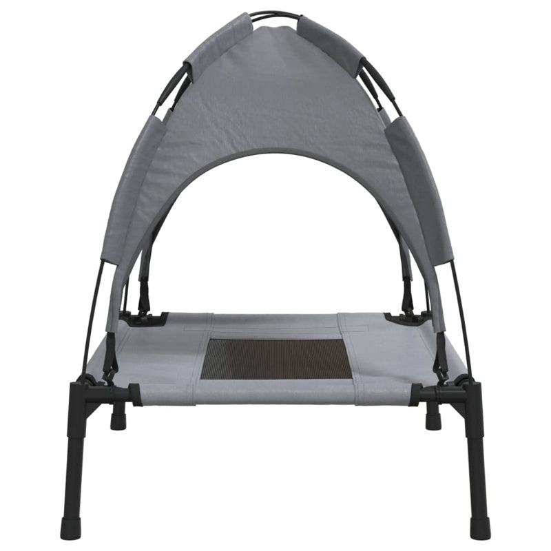 vidaXL Dog Bed with Canopy Anthracite Oxford Fabric and Steel