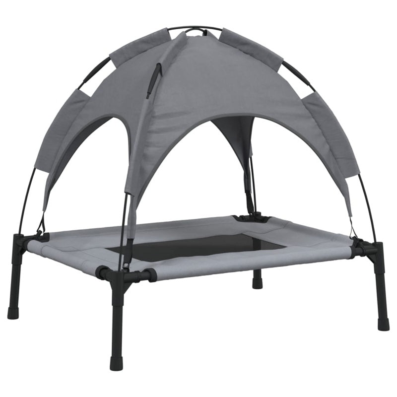 vidaXL Dog Bed with Canopy Anthracite Oxford Fabric and Steel