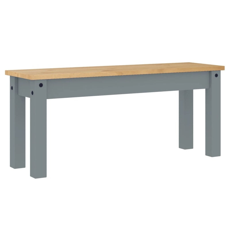 vidaXL Dining Bench Panama Grey 105x30x45 cm Solid Wood Pine