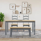 vidaXL Dining Bench Panama Grey 105x30x45 cm Solid Wood Pine