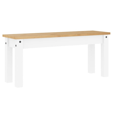 vidaXL Dining Bench Panama White 105x30x45 cm Solid Wood Pine