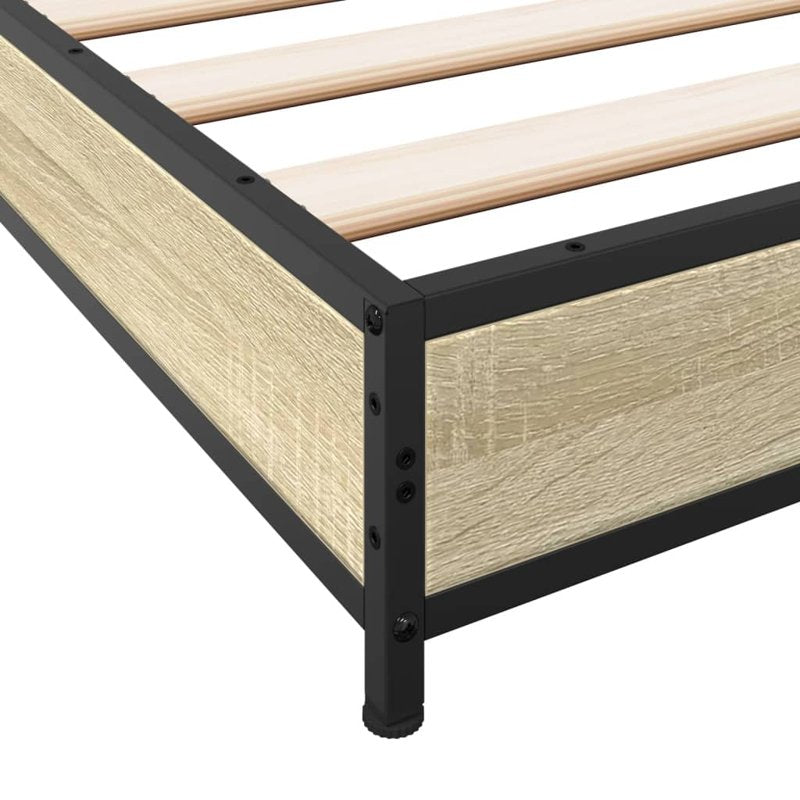 vidaXL Bed Frame without Mattress Sonoma Oak 200x200 cm