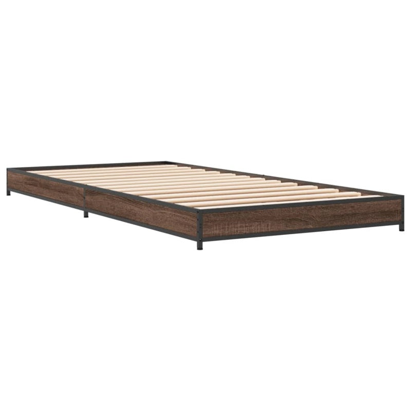 vidaXL Bed Frame without Mattress Brown Oak 75x190 cm Small Single