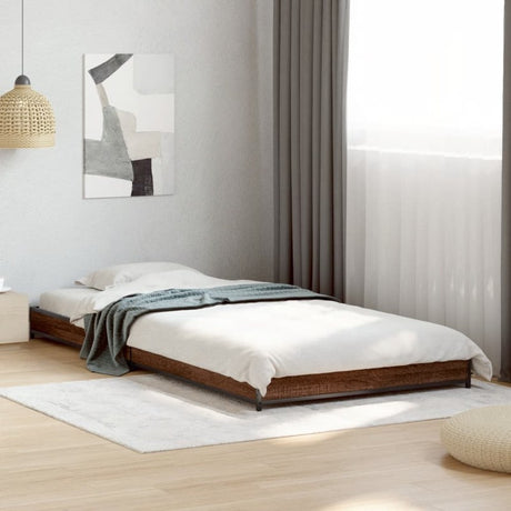 vidaXL Bed Frame without Mattress Brown Oak 75x190 cm Small Single