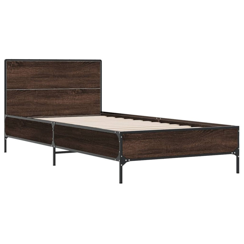 vidaXL Bed Frame without Mattress Brown Oak 90x190 cm Single