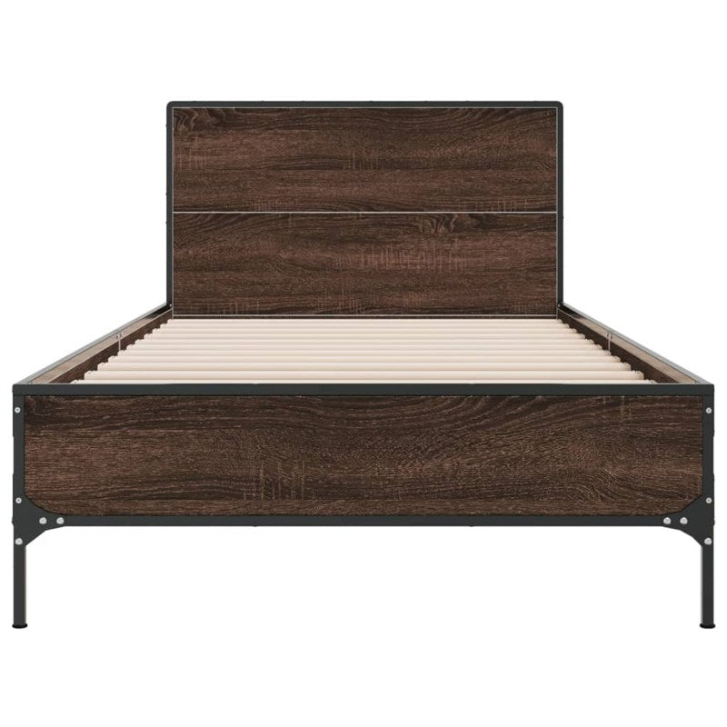 vidaXL Bed Frame without Mattress Brown Oak 90x190 cm Single