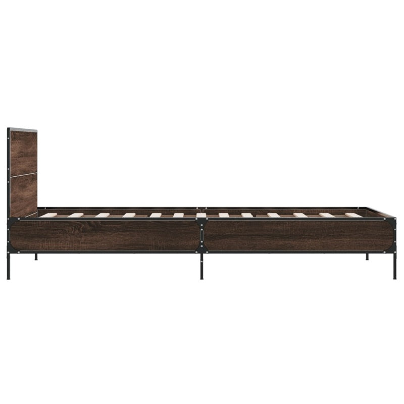 vidaXL Bed Frame without Mattress Brown Oak 90x190 cm Single