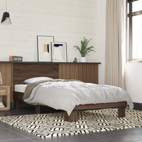 vidaXL Bed Frame without Mattress Brown Oak 100x200 cm