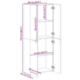 vidaXL File Cabinet Grey Sonoma 60x32x153 cm Engineered Wood