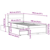 vidaXL Bed Frame without Mattress 90x190 cm Single Solid Wood Pine