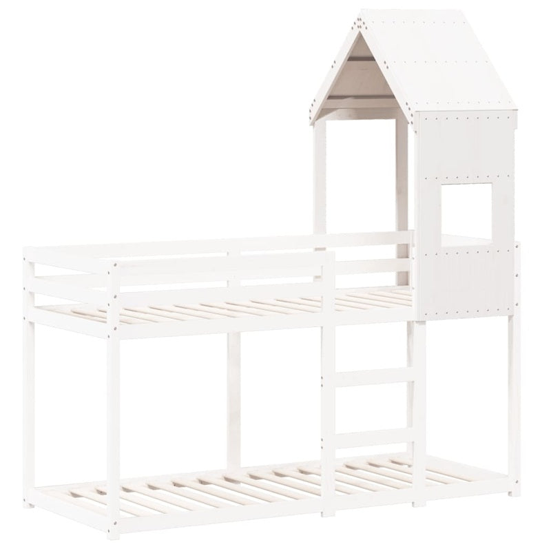 vidaXL Kids' Bed Roof White 55x84x132 cm Solid Wood Pine