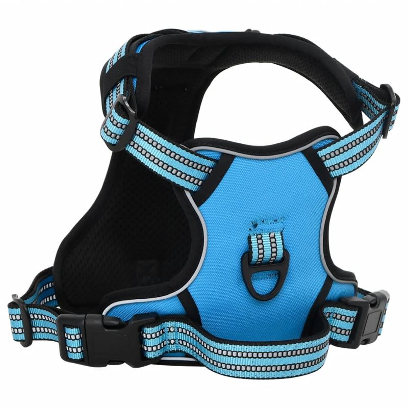 vidaXL Dog Harness with Reflective Stripes Adjustable Blue S