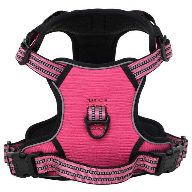 vidaXL Dog Harness with Reflective Stripes Adjustable Pink S