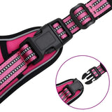 vidaXL Dog Harness with Reflective Stripes Adjustable Pink S