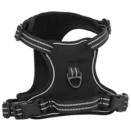 vidaXL Dog Harness with Reflective Stripes Adjustable Black L