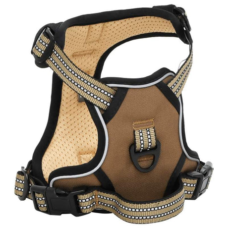 vidaXL Dog Harness with Reflective Stripes Adjustable Brown L