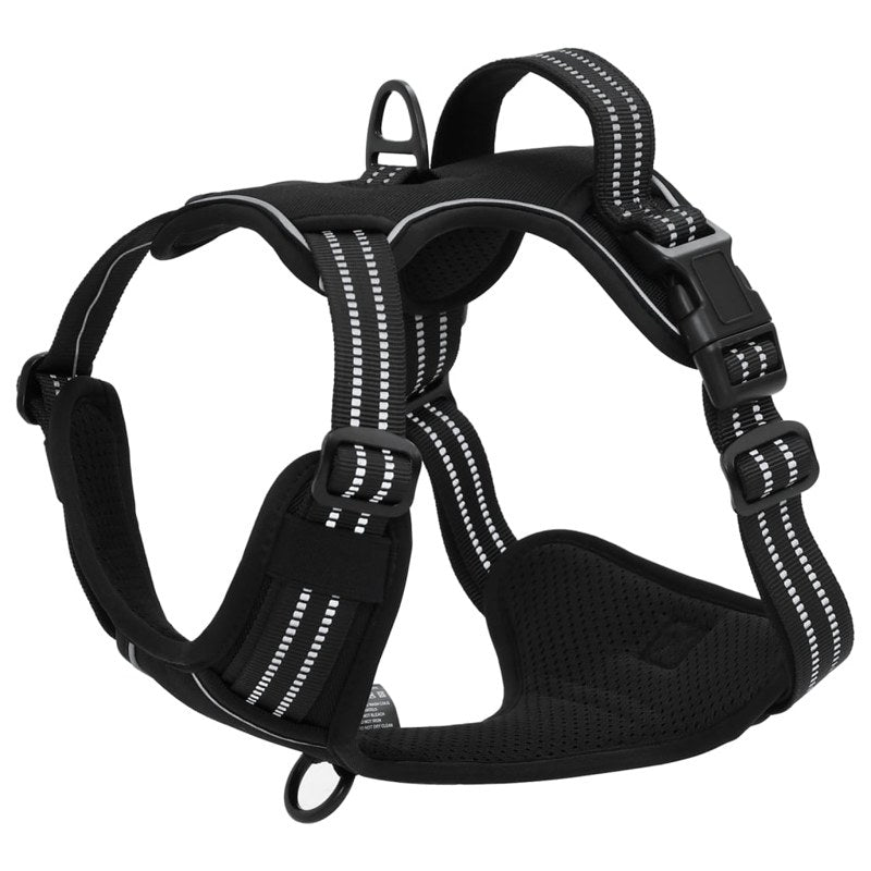 vidaXL Dog Harness with Lead & Collar Adjustable Black M