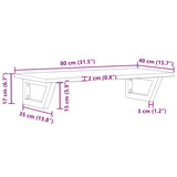 vidaXL Basin Shelf Wall Mounted Steel and Solid Wood Oak