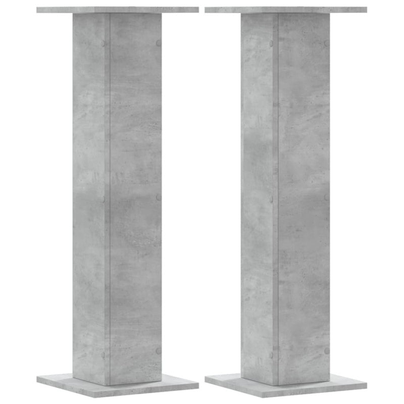 vidaXL Speaker Stands 2 pcs Concrete Grey 30x30x95 cm Engineered Wood