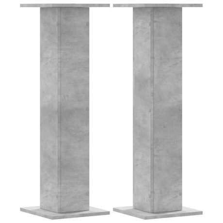 vidaXL Speaker Stands 2 pcs Concrete Grey 30x30x95 cm Engineered Wood