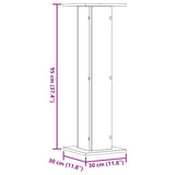 vidaXL Speaker Stands 2 pcs Concrete Grey 30x30x95 cm Engineered Wood