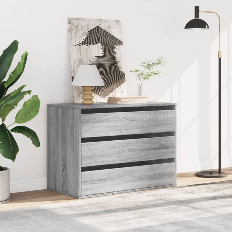 vidaXL Corner Chest of Drawers Grey Sonoma 80x41x58 cm Engineered Wood