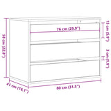 vidaXL Corner Chest of Drawers Grey Sonoma 80x41x58 cm Engineered Wood