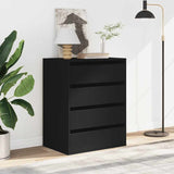 vidaXL Corner Chest of Drawers Black 60x41x76 cm Engineered Wood