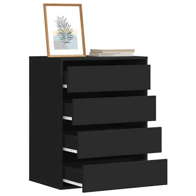 vidaXL Corner Chest of Drawers Black 60x41x76 cm Engineered Wood