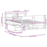 vidaXL Bed Frame without Mattress Wax Brown 150x200 cm King Size Solid Wood Pine